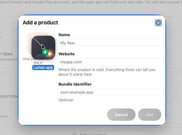 Drag the app in and the form fills itself.